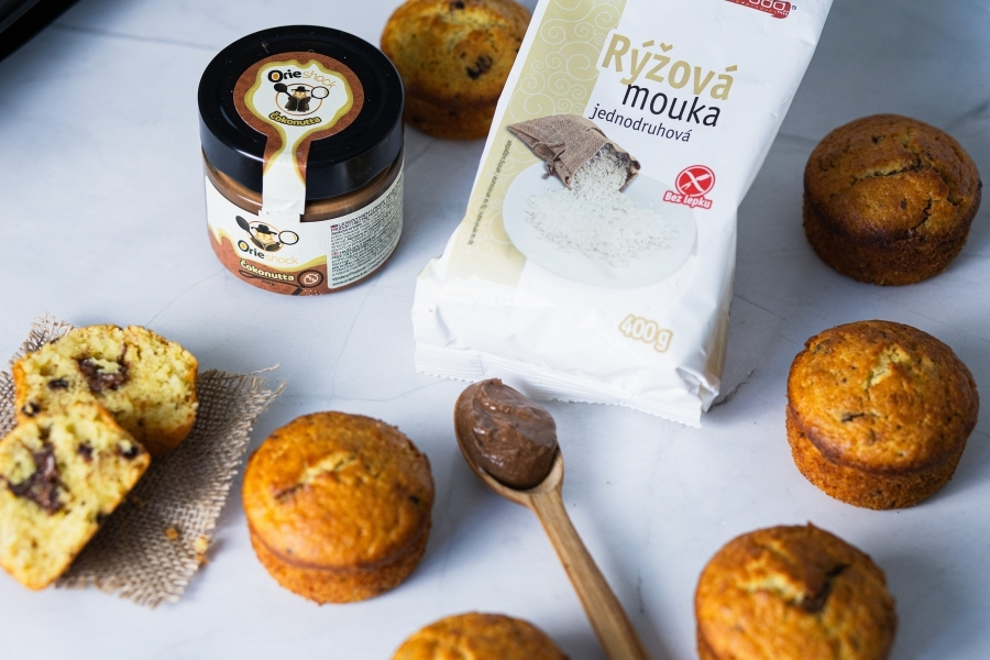 Bezlepkové muffiny z ryžovej múky Extrudo