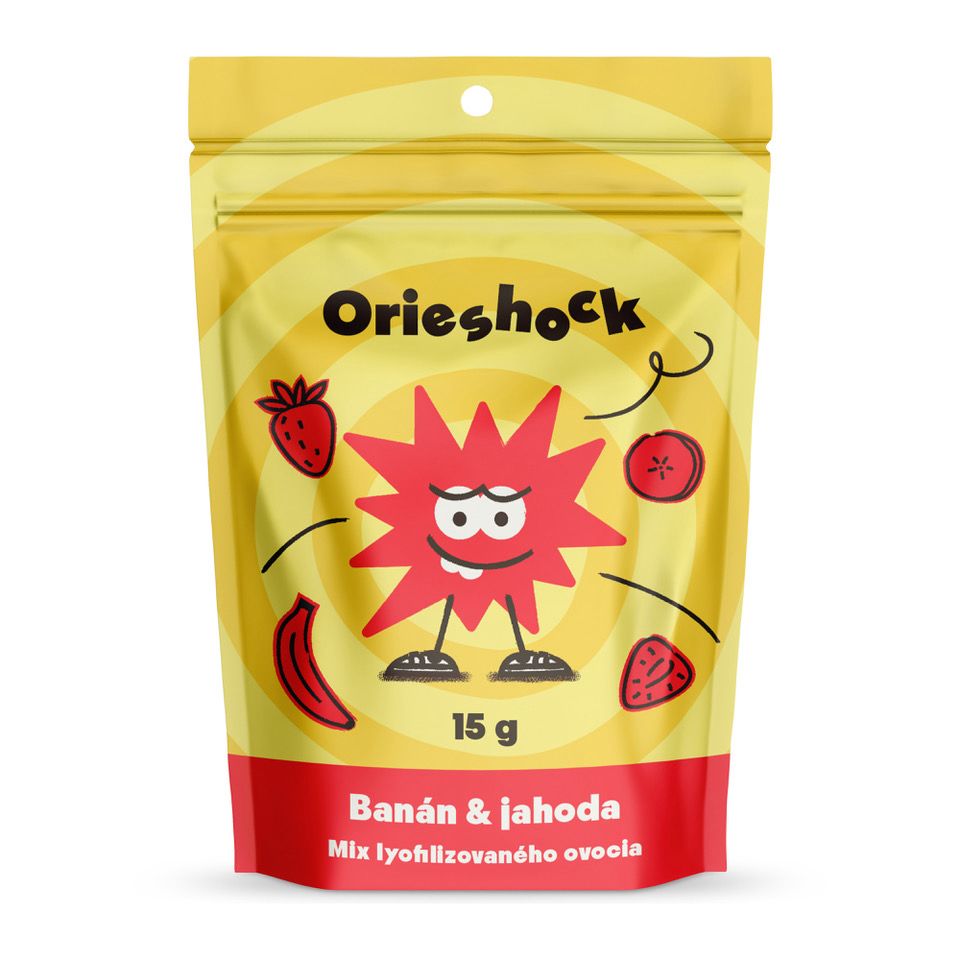 Lyofilizované ovocie banán & jahoda