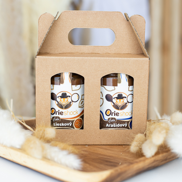 Orieshock darčekový balíček 350g dark choco - čoko lieskovec & čoko arašid
