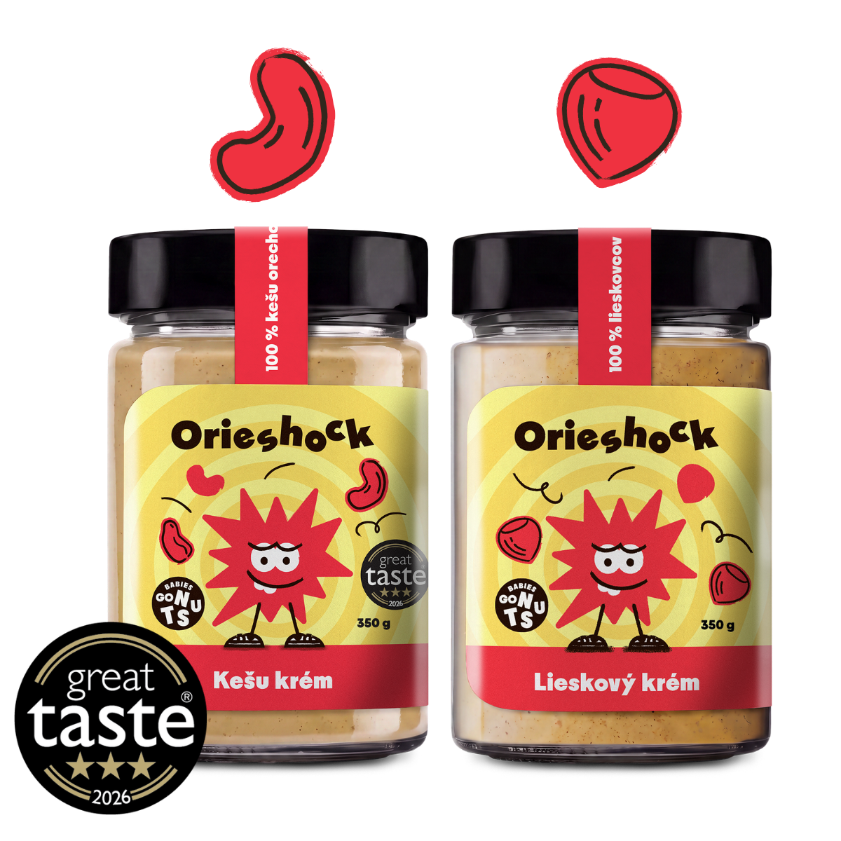 Orieshock Kešu 350g + Orieshock Lieskový 350g